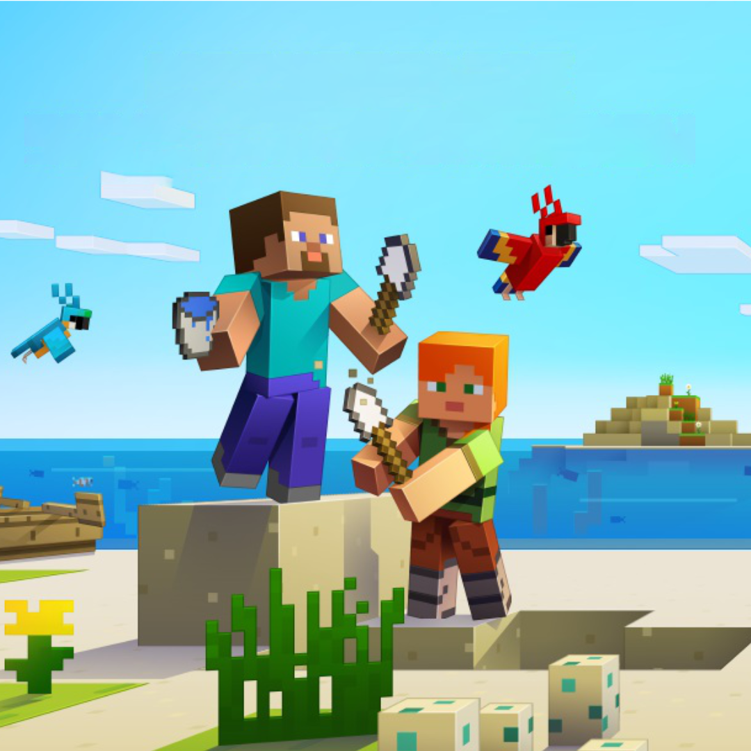 Barn som koder i Minecraft på sommerkurs